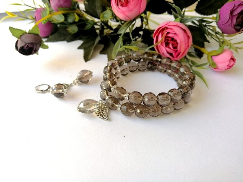 Dūmu kvarca rokassprādze Aizsardzībai un iezemēšanai