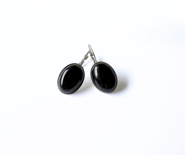 Oniksa auskari / ovāli