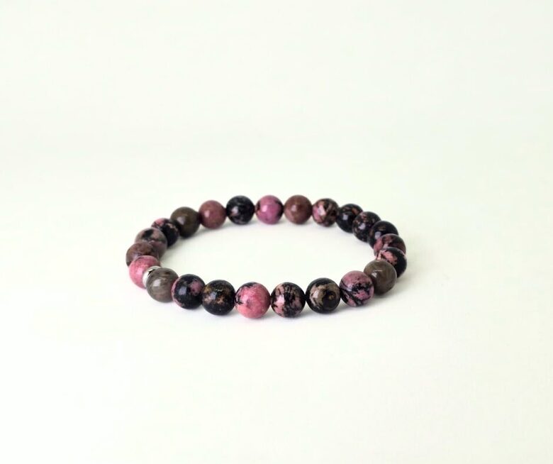 Rodonīta rokassprādze - Sirds atvēršanai un emocionālam līdzsvaram (8 mm)