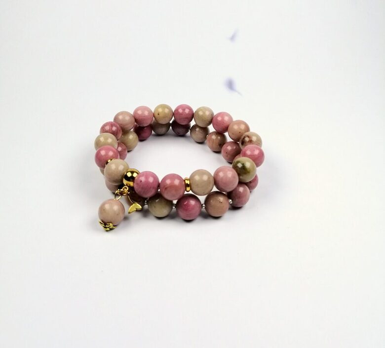 Rodonīta rokassprādze cerībai un priekam