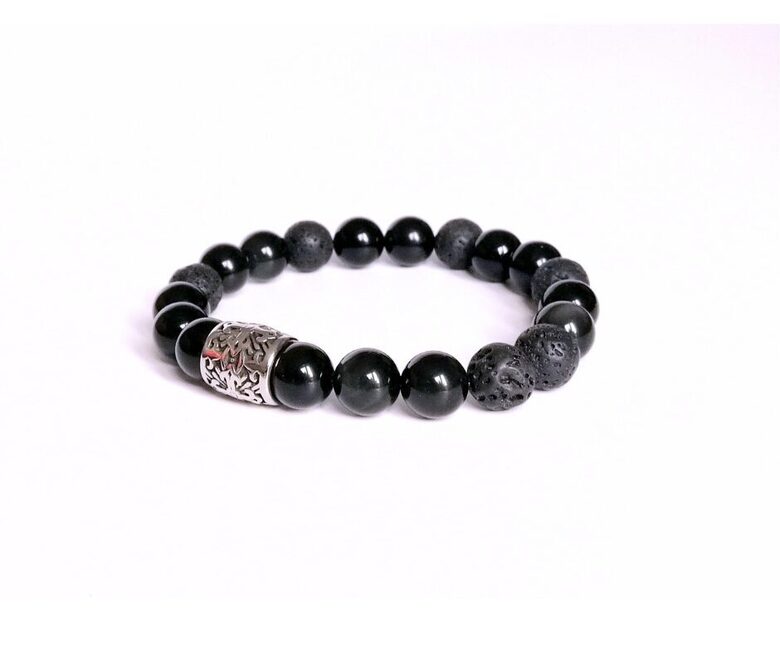 Lavas un Obsidiāna rokassprādze - aizsardzībai un mieram