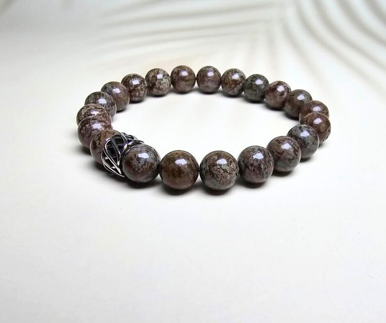 Mahagonijas obsidiāna rokassprādze - aizsardzībai un dzīvespriekam