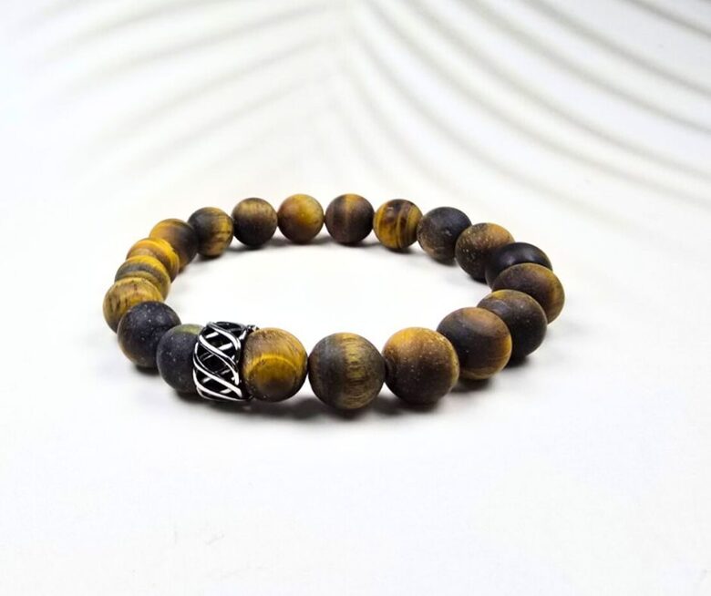 Brūnās tīģeracs matēta rokassprādze - veiksmei un aizardzībai