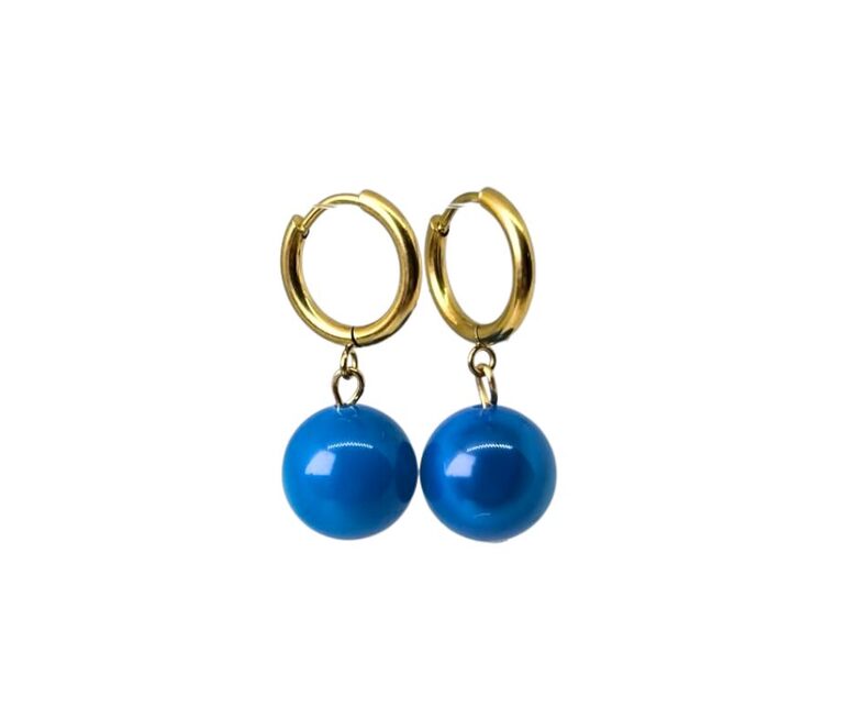 Zilā ahāta auskari