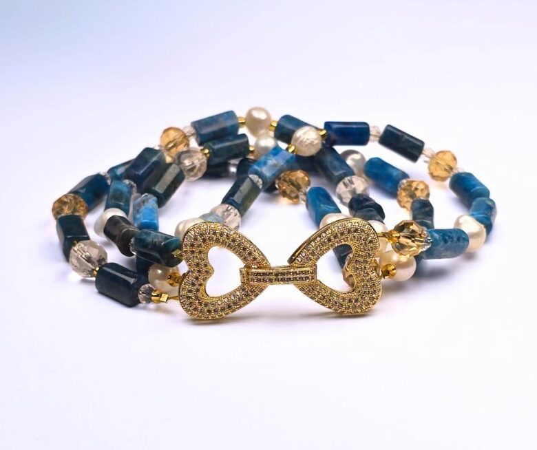 Zilā apatīta rokassprādze - Gaismas ceļam un miera izjūtai