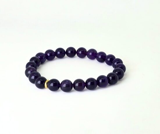 Tumšā ametista rokassprādze 8mm - iekšējam mieram un dziļai aizsardzībai