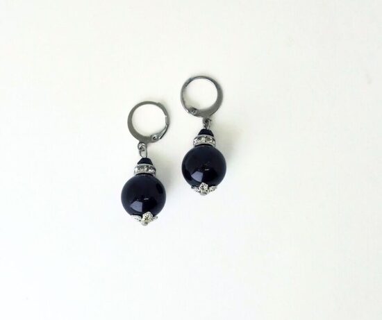 Melnā turmalīna auskari