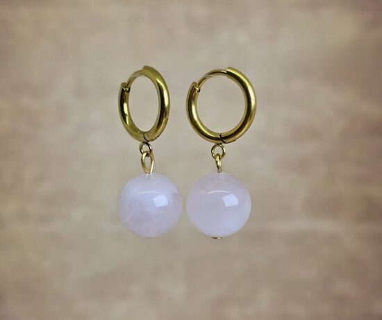 Rozā kvarca auskari